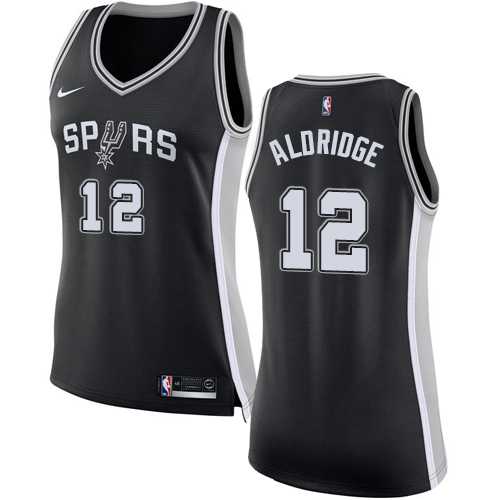 Women's Nike San Antonio Spurs #12 LaMarcus Aldridge Black NBA Swingman Icon Edition Jersey