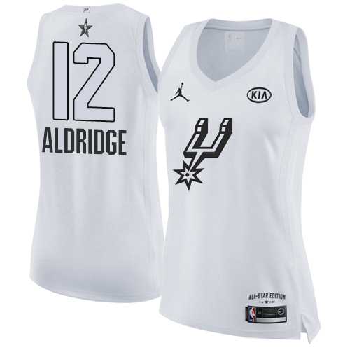 Women's Nike San Antonio Spurs #12 LaMarcus Aldridge White NBA Jordan Swingman 2018 All-Star Game Jersey