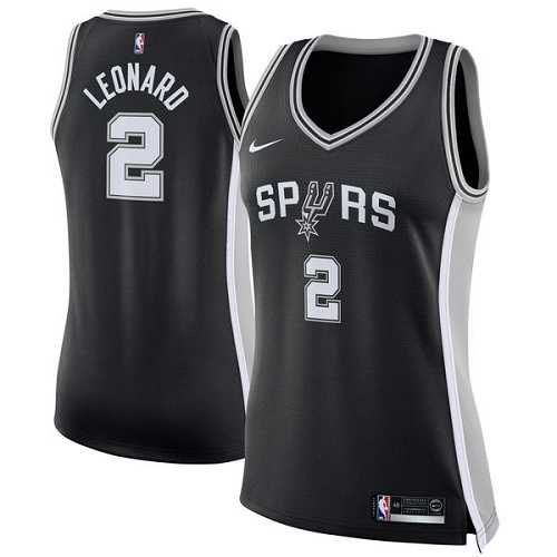 Women's Nike San Antonio Spurs #2 Kawhi Leonard Black NBA Swingman Icon Edition Jersey