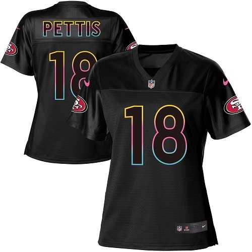 Women's Nike San Francisco 49ers #18 Dante Pettis Black NFL Fashion Game Jersey
