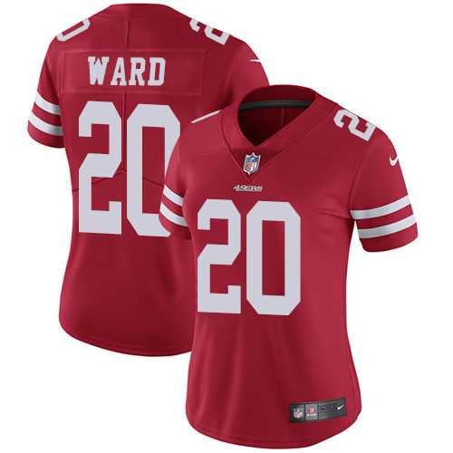 Women's Nike San Francisco 49ers #20 Jimmie Ward Red Team Color Stitched NFL Vapor Untouchable Limited Jersey