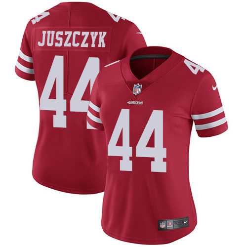 Women's Nike San Francisco 49ers #44 Kyle Juszczyk Red Team Color Stitched NFL Vapor Untouchable Limited Jersey