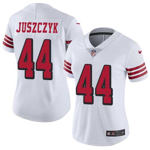 Women's Nike San Francisco 49ers #44 Kyle Juszczyk White Rush Stitched NFL Vapor Untouchable Limited Jersey Women's Nike San Francisco 49ers #44 Kyle Juszczyk White Rush Stitched NFL Vapor Untouchable Limited Jersey