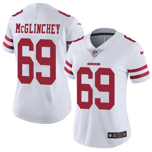 Women's Nike San Francisco 49ers #69 Mike McGlinchey White Stitched NFL Vapor Untouchable Limited Jersey