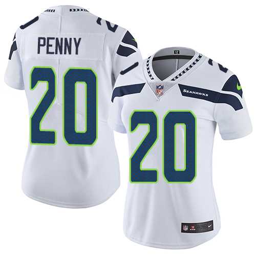 Women's Nike Seattle Seahawks #20 Rashaad Penny White Stitched NFL Vapor Untouchable Limited Jersey