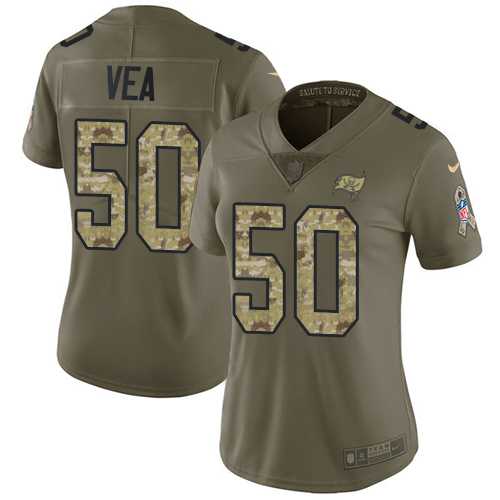 Women's Nike Tampa Bay Buccaneers #50 Vita Vea Olive Camo Stitched NFL Limited 2017 Salute to Service Jersey