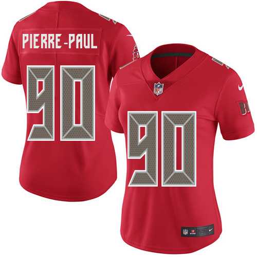 Women's Nike Tampa Bay Buccaneers #90 Jason Pierre-Paul Red Stitched NFL Limited Rush Jersey Women's Nike Tampa Bay Buccaneers #90 Jason Pierre-Paul Red Stitched NFL Limited Rush Jersey