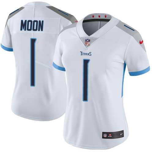 Women's Nike Tennessee Titans #1 Warren Moon White Stitched NFL Vapor Untouchable Limited Jersey