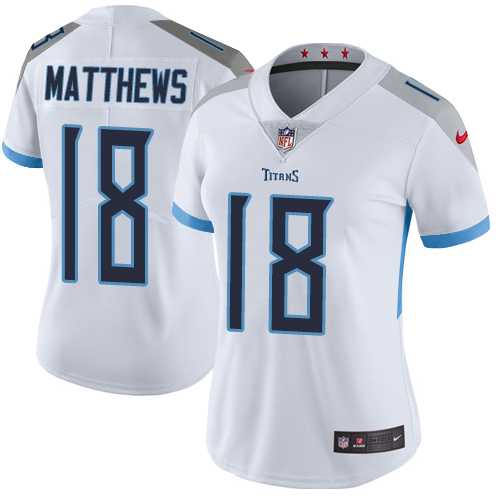 Women's Nike Tennessee Titans #18 Rishard Matthews White Stitched NFL Vapor Untouchable Limited Jersey Women's Nike Tennessee Titans #18 Rishard Matthews White Stitched NFL Vapor Untouchable Limited Jersey