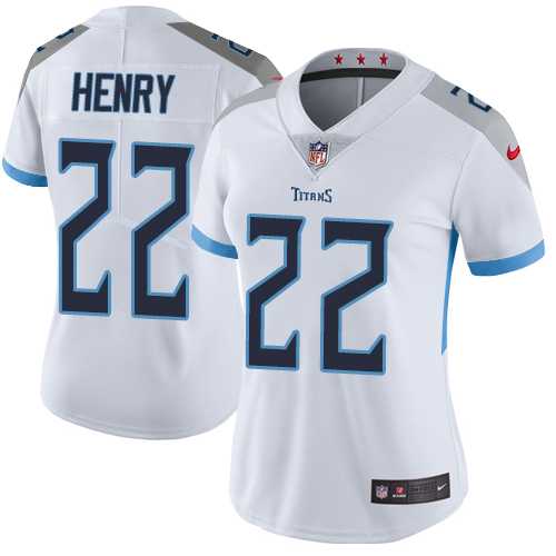 Women's Nike Tennessee Titans #22 Derrick Henry White Stitched NFL Vapor Untouchable Limited Jersey Women's Nike Tennessee Titans #22 Derrick Henry White Stitched NFL Vapor Untouchable Limited Jersey