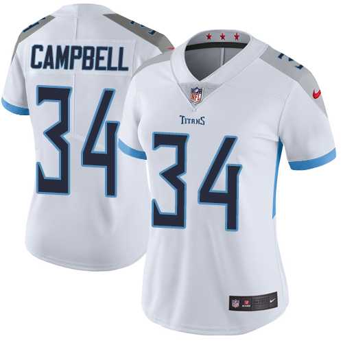 Women's Nike Tennessee Titans #34 Earl Campbell White Stitched NFL Vapor Untouchable Limited Jersey