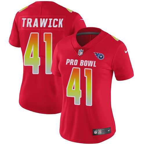 Women's Nike Tennessee Titans #41 Brynden Trawick Red Stitched NFL Limited AFC 2018 Pro Bowl Jersey