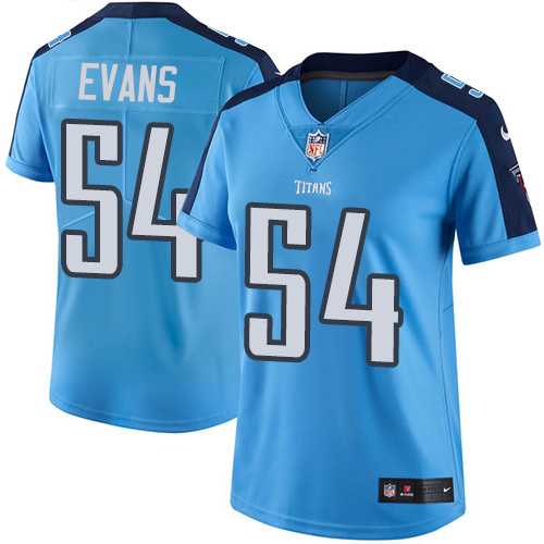 Women's Nike Tennessee Titans #54 Rashaan Evans Light Blue Stitched NFL Limited Rush Jersey