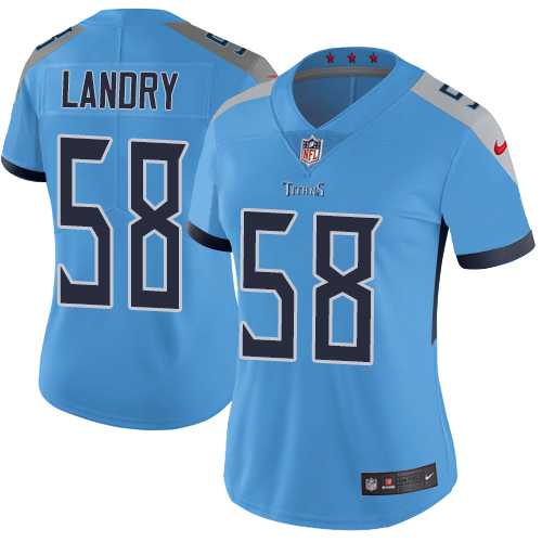 Women's Nike Tennessee Titans #58 Harold Landry Light Blue Team Color Stitched NFL Vapor Untouchable Limited Jersey
