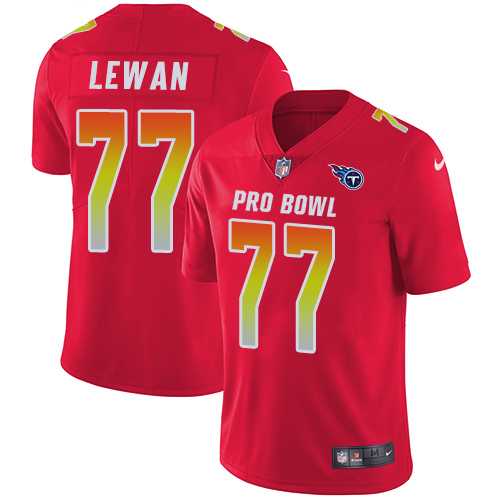 Women's Nike Tennessee Titans #77 Taylor Lewan Red Stitched NFL Limited AFC 2018 Pro Bowl Jersey