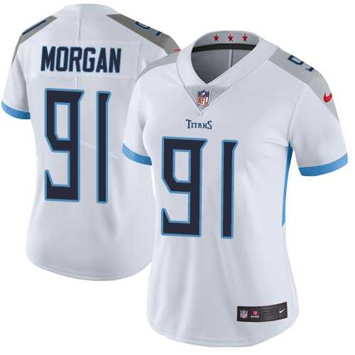 Women's Nike Tennessee Titans #91 Derrick Morgan White Stitched NFL Vapor Untouchable Limited Jersey