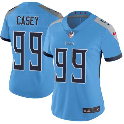 Women's Nike Tennessee Titans #99 Jurrell Casey Light Blue Team Color Stitched NFL Vapor Untouchable Limited Jersey