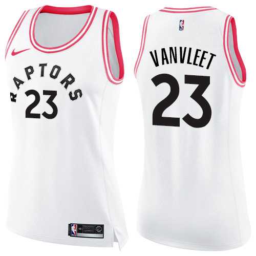 Women's Nike Toronto Raptors #23 Fred VanVleet White Pink NBA Swingman Fashion Jersey