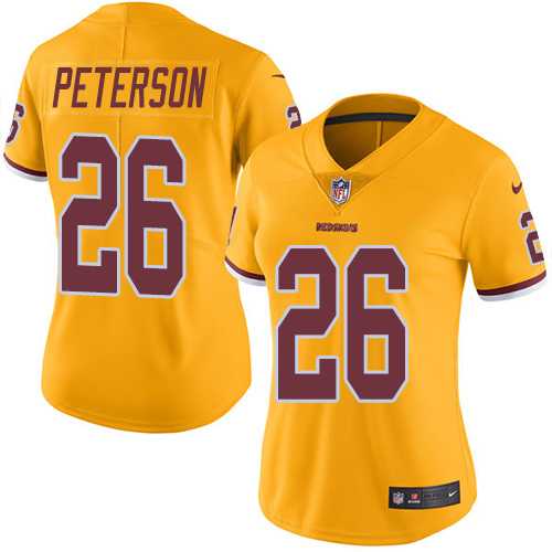 Women's Nike Washington Redskins #26 Adrian Peterson Gold Stitched NFL Limited Rush Jersey Women's Nike Washington Redskins #26 Adrian Peterson Gold Stitched NFL Limited Rush Jersey