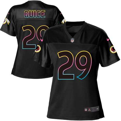 Women's Nike Washington Redskins #29 Derrius Guice Black NFL Fashion Game Jersey
