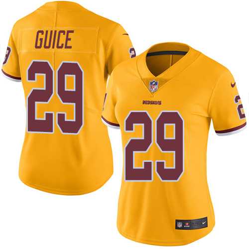 Women's Nike Washington Redskins #29 Derrius Guice Gold Stitched NFL Limited Rush Jersey Women's Nike Washington Redskins #29 Derrius Guice Gold Stitched NFL Limited Rush Jersey