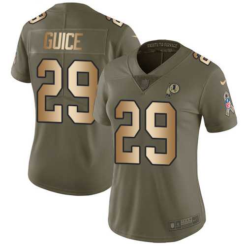 Women's Nike Washington Redskins #29 Derrius Guice Olive Gold Stitched NFL Limited 2017 Salute to Service Jersey Women's Nike Washington Redskins #29 Derrius Guice Olive Gold Stitched NFL Limited 2017 Salute to Service Jersey