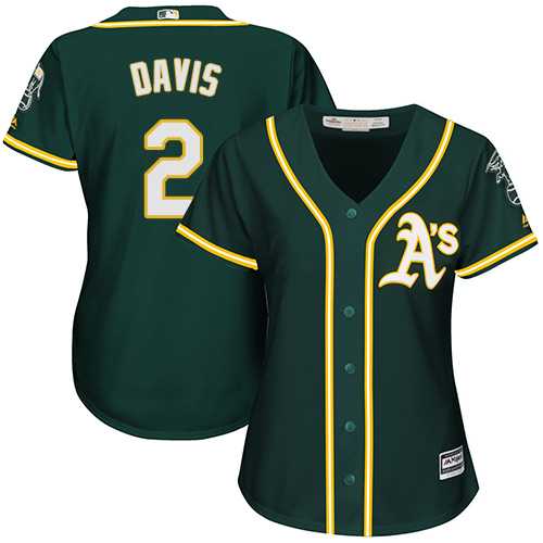 Women's Oakland Athletics #2 Khris Davis Green Alternate Stitched MLB