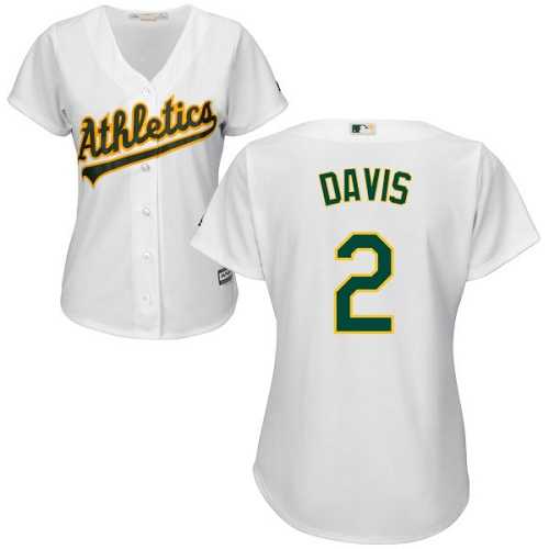 Women's Oakland Athletics #2 Khris Davis White Home Stitched MLB