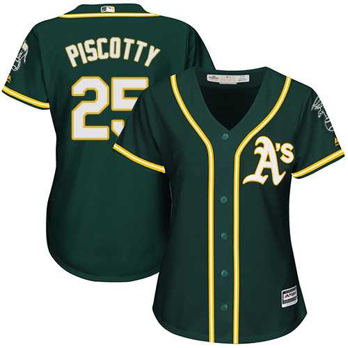 Women's Oakland Athletics #25 Stephen Piscotty Green Alternate Stitched MLB Jersey
