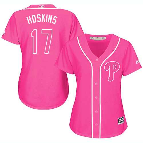 Women's Philadelphia Phillies #17 Rhys Hoskins Pink Fashion Stitched MLB Women's Philadelphia Phillies #17 Rhys Hoskins Pink Fashion Stitched MLB