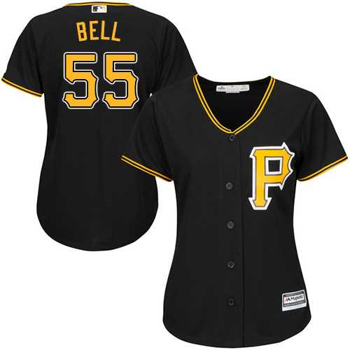 Women's Pittsburgh Pirates #55 Josh Bell Black Alternate Stitched MLB