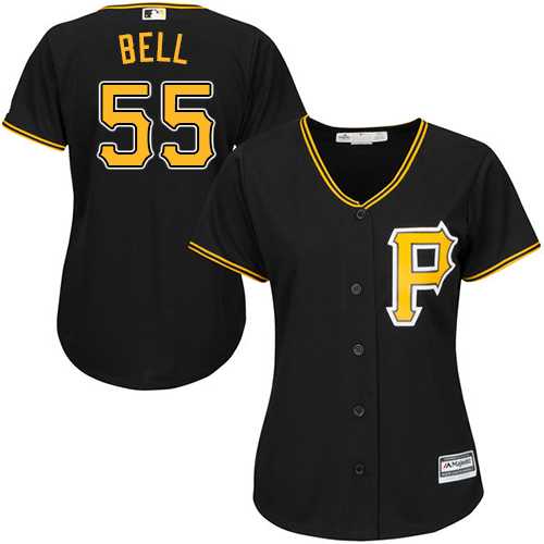 Women's Pittsburgh Pirates #55 Josh Bell Black Alternate Stitched MLB Women's Pittsburgh Pirates #55 Josh Bell Black Alternate Stitched MLB