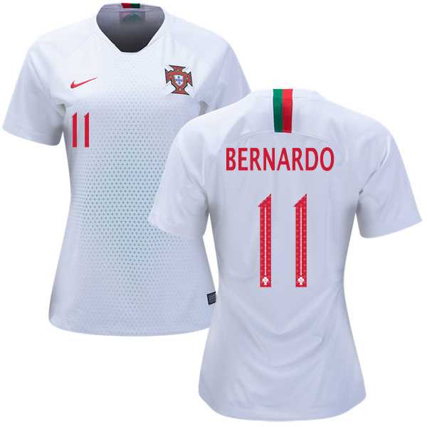 Women's Portugal #11 Bernardo Away Soccer Country Jersey