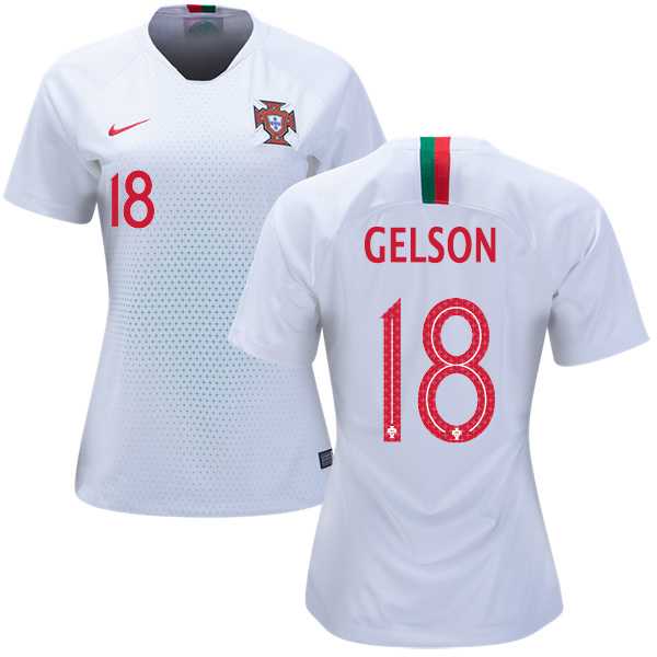Women's Portugal #18 Gelson Away Soccer Country Jersey