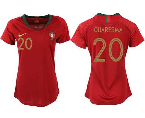 Women's Portugal #20 Quaresma Home Soccer Country Jersey