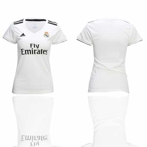 Women's Real Madrid Blank Home Soccer Club Jersey