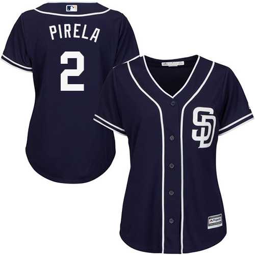 Women's San Diego Padres #2 Jose Pirela Navy Blue Alternate Stitched MLB Jersey