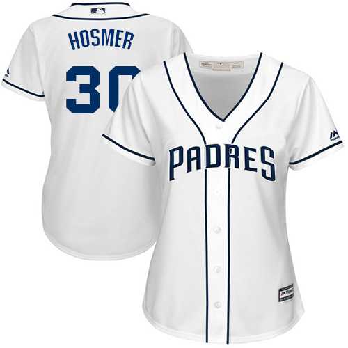 Women's San Diego Padres #30 Eric Hosmer White Home Stitched MLB