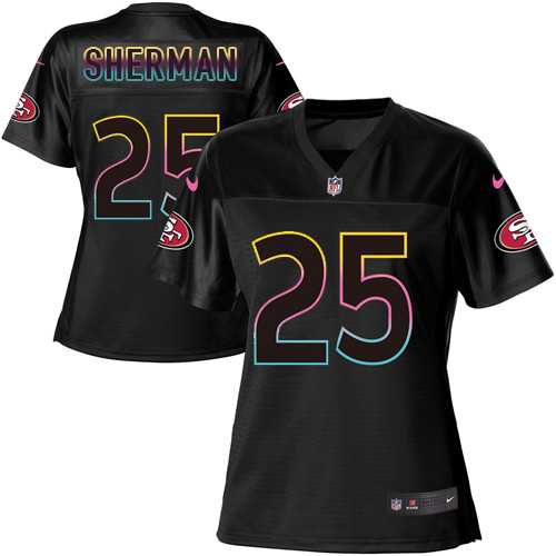 Women's San Francisco 49ers #25 Richard Sherman Black NFL Fashion Game Jersey