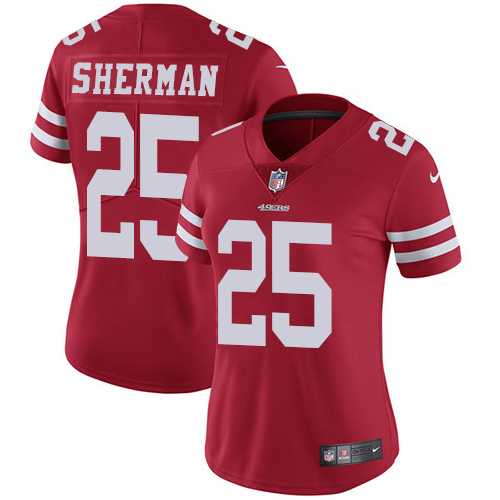 Women's San Francisco 49ers #25 Richard Sherman Red Team Color Stitched NFL Vapor Untouchable Limited Jersey