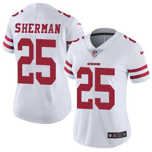 Women's San Francisco 49ers #25 Richard Sherman White Stitched NFL Vapor Untouchable Limited Jersey