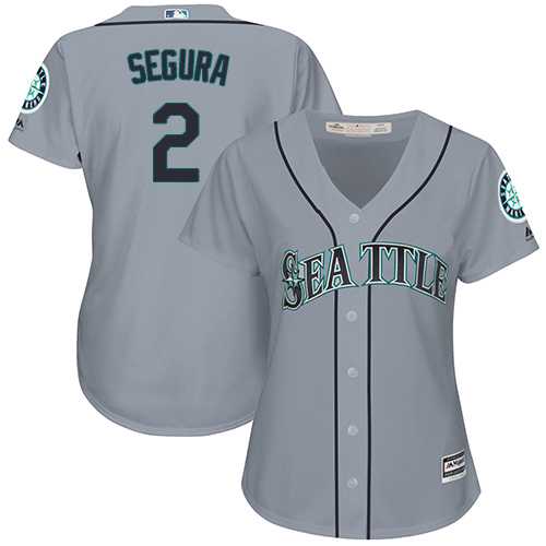 Women's Seattle Mariners #2 Jean Segura Grey Road Stitched MLB Jersey
