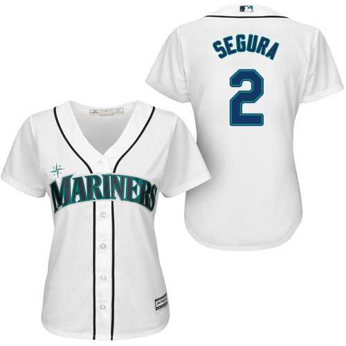 Women's Seattle Mariners #2 Jean Segura White Home Stitched MLB Jersey