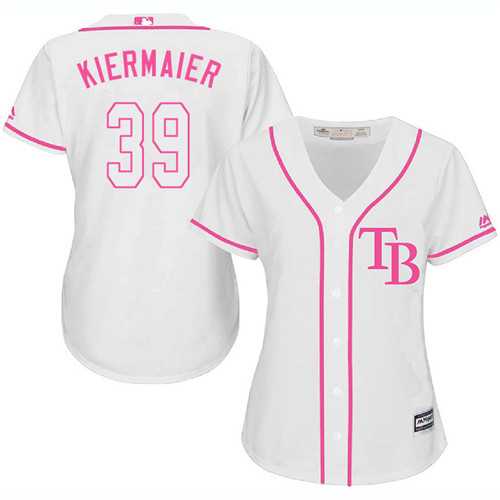 Women's Tampa Bay Rays #39 Kevin Kiermaier White Pink Fashion Stitched MLB Jersey