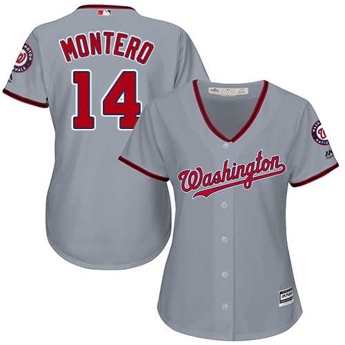 Women's Washington Nationals #14 Miguel Montero Grey Road Stitched MLB