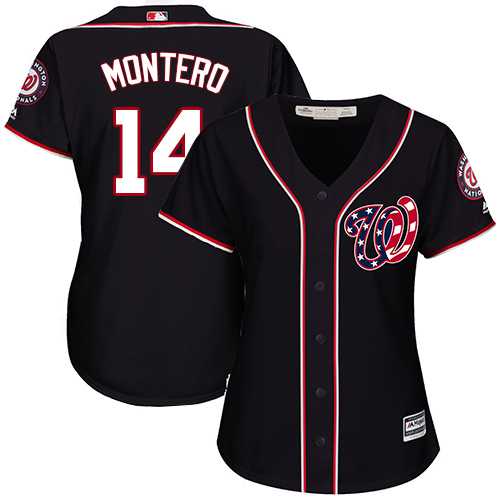 Women's Washington Nationals #14 Miguel Montero Navy Blue Alternate Stitched MLB