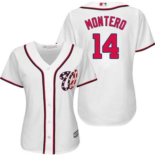Women's Washington Nationals #14 Miguel Montero White Home Stitched MLB