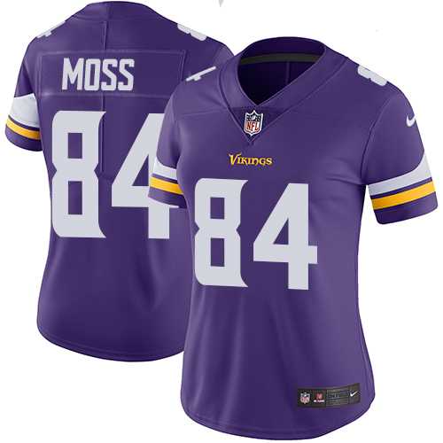 Womens Nike Minnesota Vikings #84 Randy Moss Purple Team Color Stitched NFL Vapor Untouchable Limited Jersey
