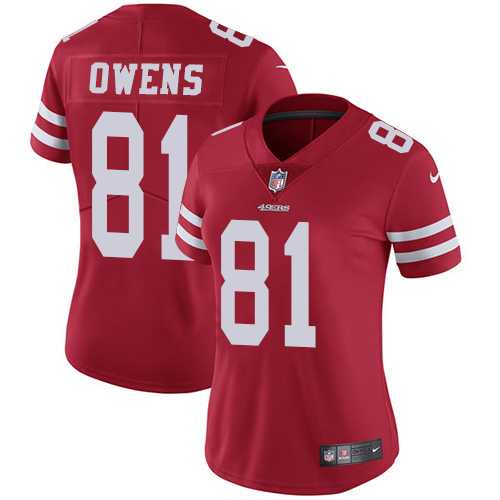 Womens Nike San Francisco 49ers #81 Terrell Owens Red Team Color Stitched NFL Vapor Untouchable Limited Jersey