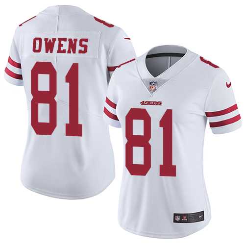 Womens Nike San Francisco 49ers #81 Terrell Owens White Stitched NFL Vapor Untouchable Limited Jersey